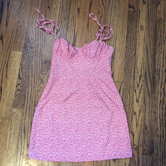 Adorable pink knotted tie strap dress size small - Picture 12 of 13